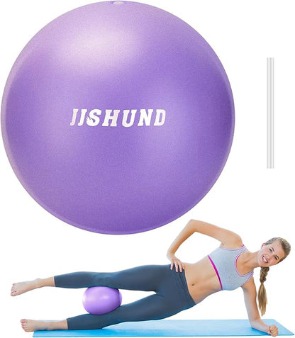 Pilates Ball, 9 Inch Small Exercise Mini Soft Workout Yoga Ball with Exercise Guide, for Home Gym Yoga, Pilates, Core Training, Workout, Balance, Stability