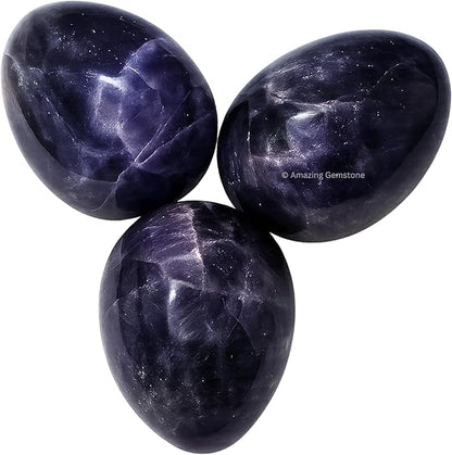 Amazing Gemstone Lepidolite Crystal Yoni Egg, 2 Inches - Premium Crystals and Healing Stones Yoni Egg for Pelvic Floor Health, Natural Healing Crystal Eggs for Meditation and Stress Relief