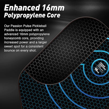 Pickleball Paddles 2025,Raw Carbon Fiber Surface（CFS） 16mm T700 High Grit & Spin, Pro Pickle Ball Paddles Designed for Ultimate Spin & Consistency