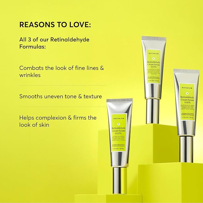 Naturium Retinaldehyde Cream Serum 0.05%, Advanced Anti-Aging & Smoothing Face & Skin Care, 1.7 oz