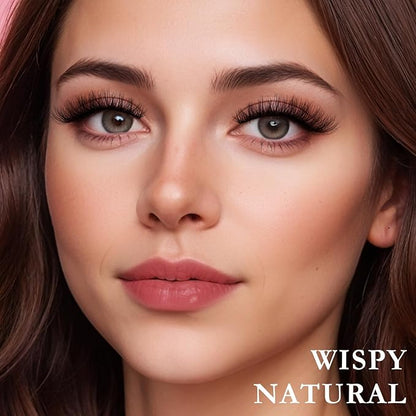 Lashes False Eyelashes Wispy Cat Eye Lash Strips Fake Mink Eyelash Natural Look 14 Pairs Fluffy Demi Wispies Strip Lashes Pack 8-14mm Short Cateye Full Pestañas for Women