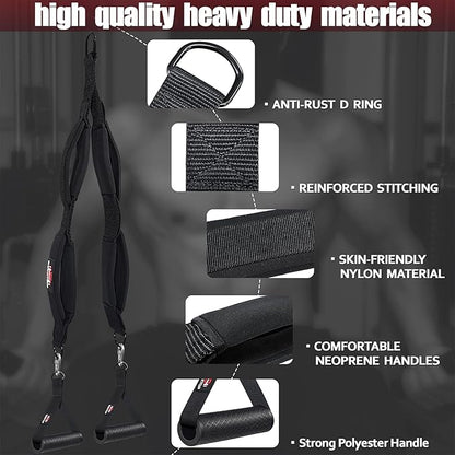 Seektop Tricep Rope, Multi Gym Tricep Rope Cable Attachment with Exercise Handle, Tricep Pull Down Ropes for Push Downs, Crunches, Facepulls