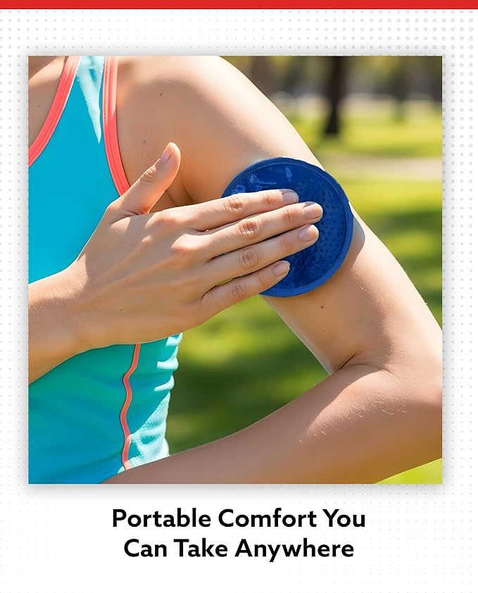 Alpi Circle Plush Gel Ice Packs Reusable & Microwavable – 4”x4” Small Ice Packs for Kids & Adults – Hot or Cold Eye Mask with Beads - Plush Comfort for Muscle Aches & Minor Discomfort – Blue