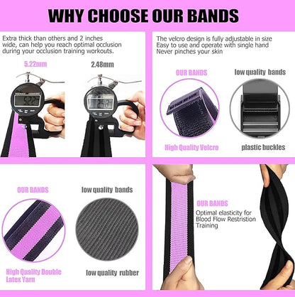Occlusion Bands for Women Glutes & Hip Building, Blood Flow Restriction Bands BFR Bundle Booty Bands, Best Fabric Resistance Bands for Exercising Your Butt, Squat, Thigh, Fitness
