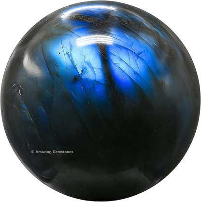 Amazing Gemstone Labradorite Crystal Ball with Stand - 2 Inches Crystal Sphere Meditation Balls for Witchcraft and Decorative Balls