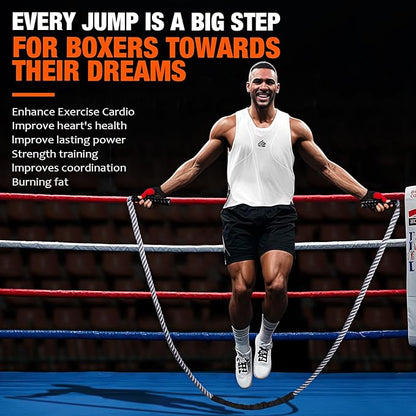 Jump Rope, Weighted Jump Rope for Fitness, Heavy Skipping Ropes for Men Women Kids, Home Gym Workout Equipment Set, Suitable for Boxing, Cardio, Training Muscles, Full Body Exercise Weight Loss at Home