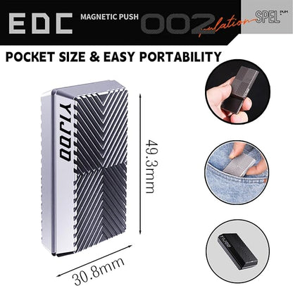Fidget Slider, Metal Fidget Toy Adults-Smooth Operation with Mesmerizing Sounds, Stress Relief & Anxiety ADHD, Durable Pocket Desk Toy, for Friends, Perfect for Office, Home and Wait(Gray)