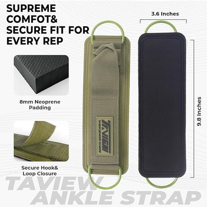 TAVIEW Ankle Straps Cable Machine Attachment for Gym - Cable Kickback Ankle Straps - Padded Ankle Cuffs for Glute Kickbacks and Leg Workouts
