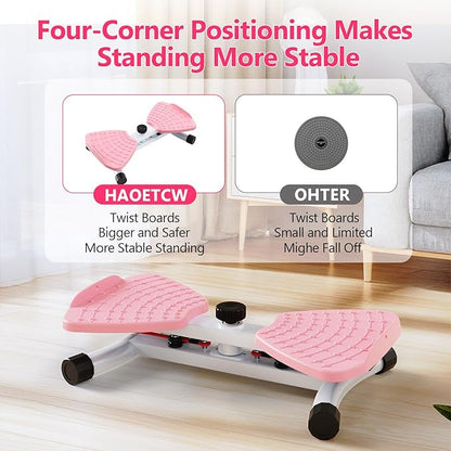 Waist Twisting Machine & Ab Twister Machine - 300 lbs Noiseless Waist Twister Board for Core Exercise, Home Gym Fitness Equipment with Resistance Bands (Women/Men)