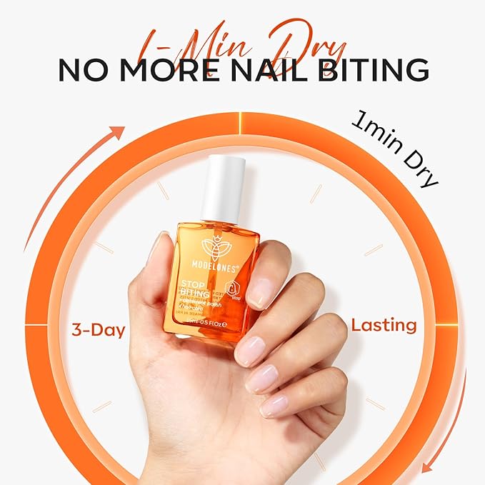 Modelones Nail Art Nail Biting Treatment for Kids No Bite Nail Polish Bitter Thumb Sucking Deterrent Nail Biting Prevention Quick-Drying Stop Nail Biting kids & Adults