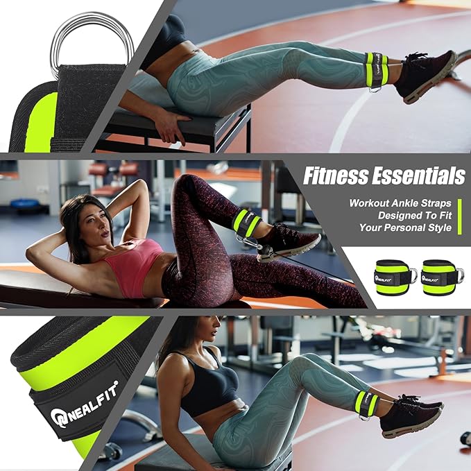 Ankle Strap for Cable Machine, Gym Ankle Cuff for Kickbacks, Leg Extensions, Glute Workouts, Booty Hip Abductors Exercise for Women and Men