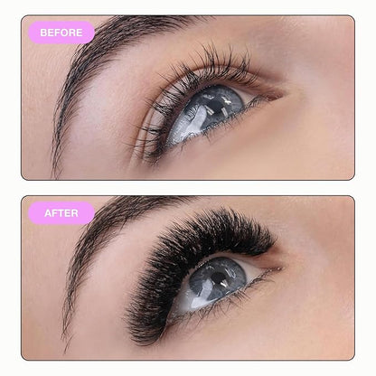 Curacoro Promade 500 Fans 10D-0.03 D Curl 12mm Length Handmade Volume Lash Fans for Long-Lasting Eyelash Extension