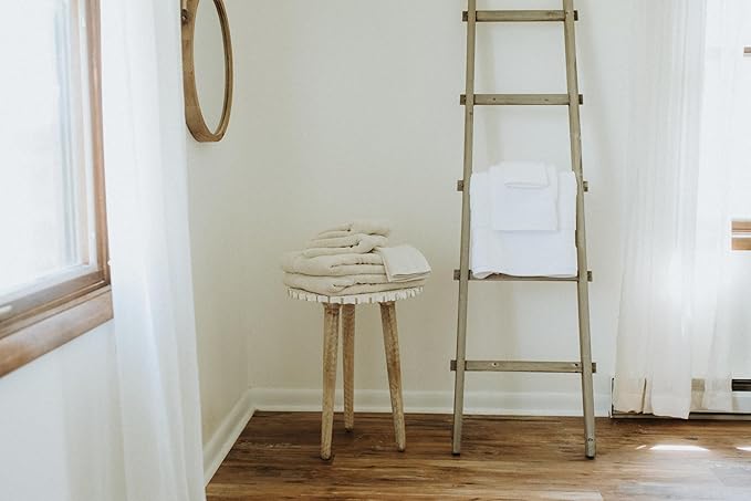 Peacock Alley Diamond 6 Piece Towel Set - Luxurious 100% Long-Staple Turkish Cotton - Soft, Absorbent & Fast Drying, White