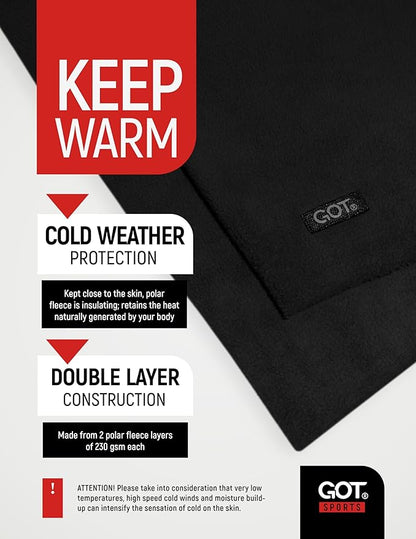 GOT Sports Polar Fleece Neck Warmer - Double-Layer Winter Ski Face Mask - Neck Gaiter Scarf for Skiing, Snowboarding, Running