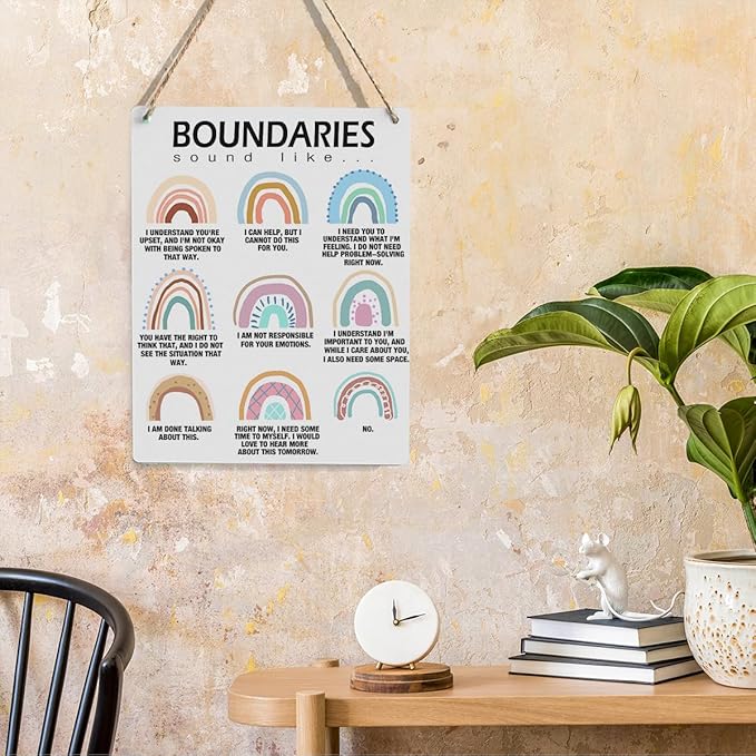 Rustic Mental Health Therapy Counselling Office Mindfulness Posters Psychologist Gift Wood Decor Sign Positive Affirmations Wall Decor for Consultation Room Bedroom Dining Room Living Room