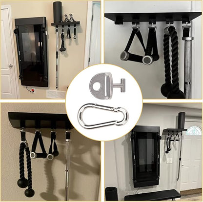 4-Pcs T-Lock Adapter W/Snap Hooks for Tonal Accessories, Tonal Accessory Shelf and Tonal Gym Machine (Only T-Lock Adapter W/Snap Hooks)