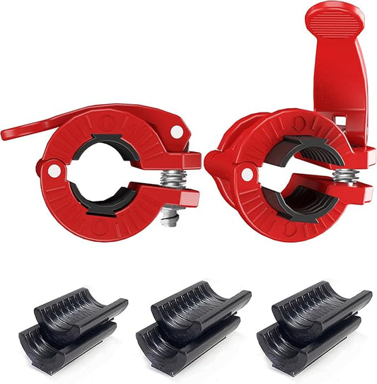 Barbell Clamps 1 Inch or 2inch - 2 PCS Adjustable Barbell Clips Quick Release Locking Weight Clips Olympic Barbell Collars (Red 0.98-1.18inch)