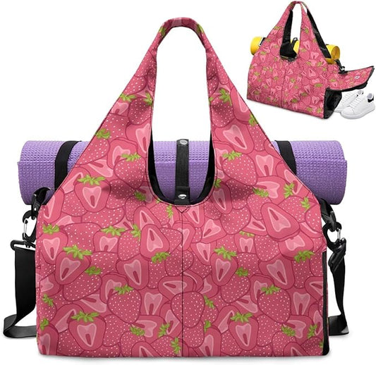 Yoga Mat Bag for Women Men Large Carryall Tote with Adjustable Shoulder Strap for Gym Yoga Travel Pilates Office