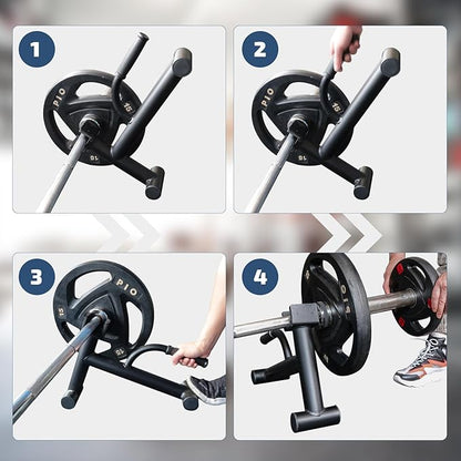 Deadlift Jack Barbell Stand,Barbell Stand for Weight Training Home Gym Easily Unload and Load 600lbs Barbell Plates for Deadlift Exercise