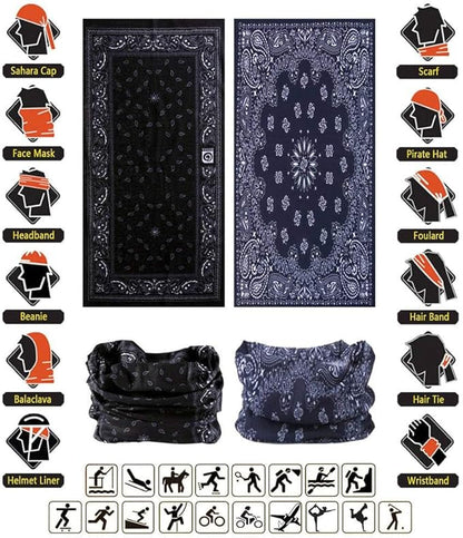Headband Neck Gaiter Head Wrap Headwear Face Mask Magic Scarf Bandana for Men and Women