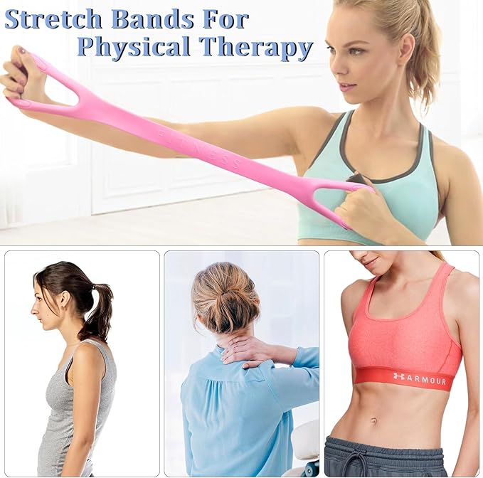 3 Pcs Figure 8 Resistance Bands Set, Arm Workout Bands Home Gym Equipment, Exercise Bands for Physical Therapy, Pilates Stretch Bands Fitness Bands, Elastic Band for Back HIPS Leg Shoulder