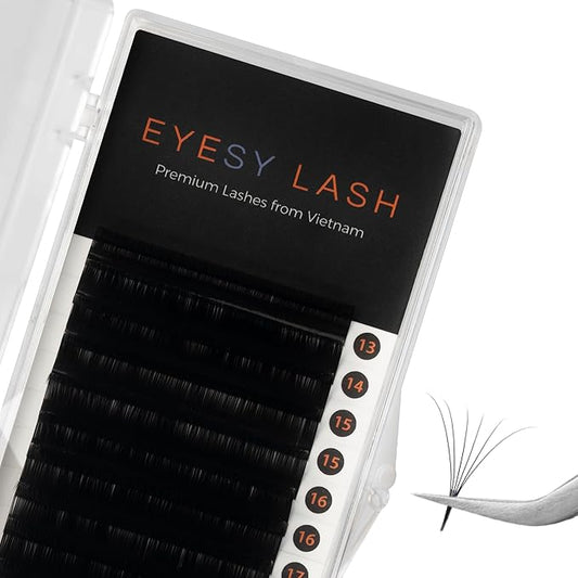 Cashmere Volume Eyelash Extensions Premium Individual Lashes - 0.05mm Thickness D Curl 13-20mm Mixed Tray - Super Soft Matte Black Single Eyelash Easy to Fan for Professional Salon Use