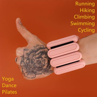 STONESAM Adjustable Wrist & Ankle Weight-Set of 2 (1lb), Wearable Wrist Bracelets for Yoga, Dance, Barre, Pilates, Exercises, Cardio, Aerobics, Walking