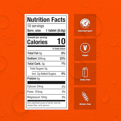 Precision Hydration Electrolyte Tablets - Multi Strength Effervescent Hydration Tablets - Combats Cramp - Low Calorie, Gluten Free, Vegan/Vegetarian Friendly (12 Tubes, 1000mg/L - Orange Tube)