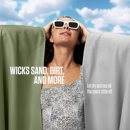 VENTURE 4TH Quick Dry Towel. Microfiber Travel Towel Ideal for Camping, Hiking, Backpacking, Gym. Lightweight & Fast Drying Travel Towels for Body. Compact & Easy to Pack - Army Green Medium