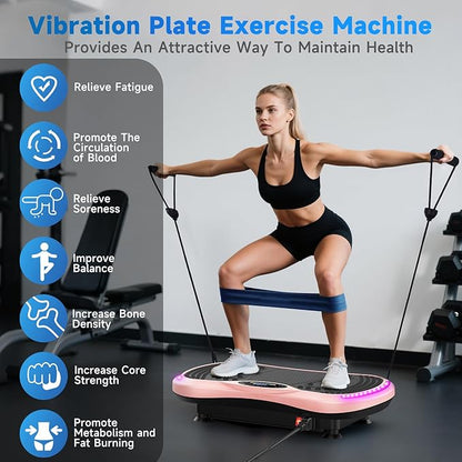 Vibration Plate Exercise Machine for Lymphatic Drainage, Vibration Machine for Full-Body Weight Loss Shaping, Vibrate Fitness Platform 400 Lbs & 200 Adjustable Speeds for Women Men Home Gym