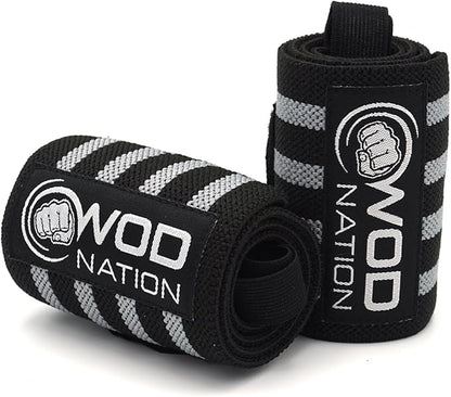 WOD Nation Wrist Wraps for Weightlifting & Strength Training – Professional Gym Straps w/Thumb Loop for Men & Women