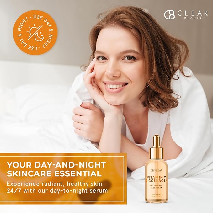 Vitamin C & Collagen Facial Serum – Dermatologist-Tested, Anti-Aging, Korean Skin Care, Even Skin Tone & Fades Dark Spots – Hydrating, Firming, & Nourishing – Clean Beauty, 1.69 FL. Oz