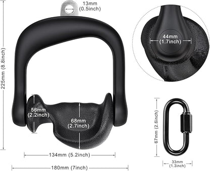 BeneLabel D Handle Cable Attachment, Cable Attachments for Gym, Non-Slip and Comfortable Grip, Solid Aluminum Alloy Handle, Suitable for Home and Gym