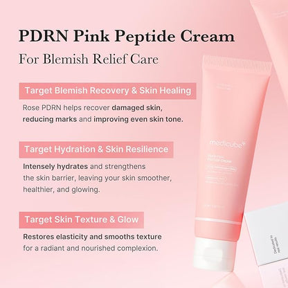 medicube PDRN Pink Hyaluronic Moisturizing Cream | Blemish Recovery, Relief & Hydrating Care | Restores Skin Elasticity & Glow | Korean Skincare for Even Skin Tone & Pore Care | 50ml / 1.69 fl.oz.
