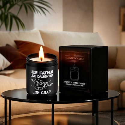 Like Father Like Daughter Candle Gift for Dad from Daughter，Cinnamon Vanilla Scented Candle 7oz Soy Wax Aromatherapy Candle,Gift for Daddy, Daughter, Father’s Day, Birthday, Christmas