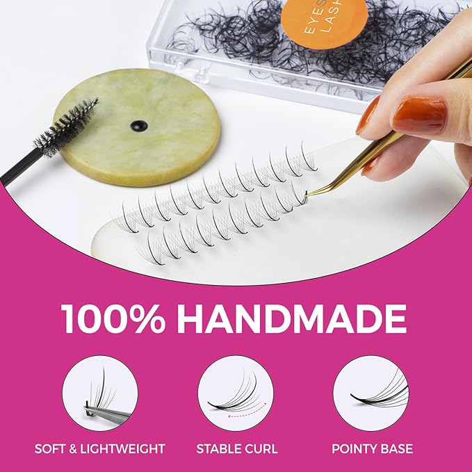 500 Wispy Promade Fans - 5D 0.07 Size 14mm Curl C - Natural Wispy Lashes Loose Premade Lash Fans for Eyelash Extensions Handmade Pre Made Eyelashes for Spiky, Volume, Natural Look