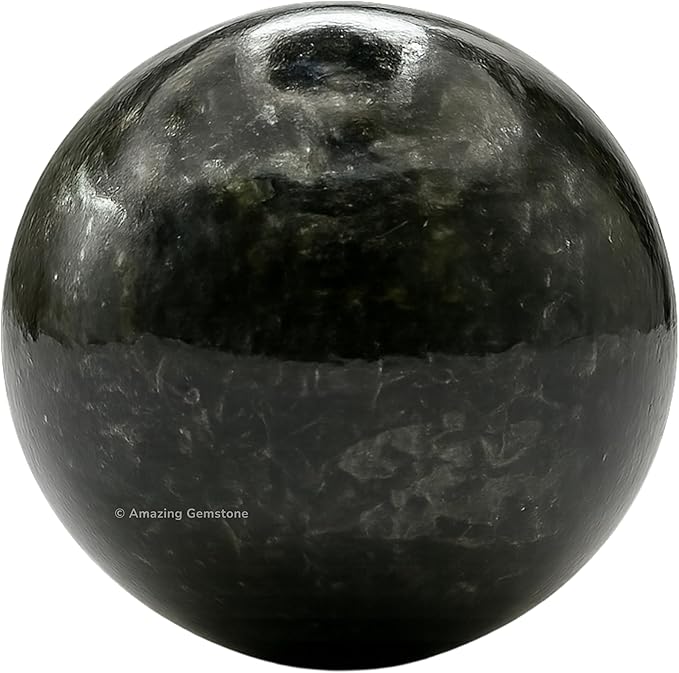 Amazing Gemstone Nuummite Crystal Ball with Stand - 2" Inches Crystal Sphere Meditation Balls for Witchcraft and Decorative Balls
