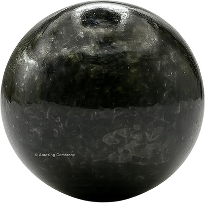 Amazing Gemstone Nuummite Crystal Ball with Stand - 2" Inches Crystal Sphere Meditation Balls for Witchcraft and Decorative Balls