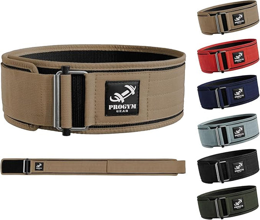 Self-Locking Weight Lifting Belt with Straps - Premium Weightlifting Belt for Serious Functional Fitness - Powerlifting - Deadlifting - Olympic Lifting Athletes - Gym Belt for Men & Women