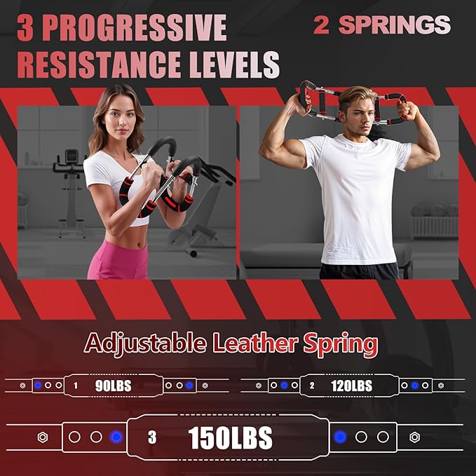 2025 Pro Twister Arm Trainer, Adjustable Power Twister Bar, Chest Shoulder Arm Workout Equipment, Portable Detachable Upper Body Fitness Machine for Home & Gym