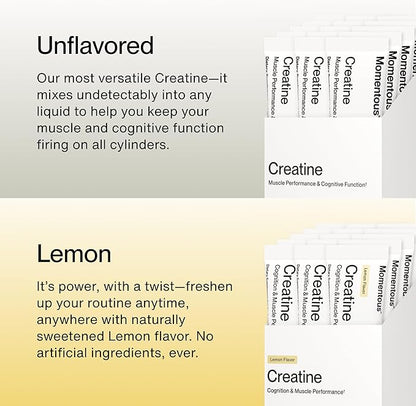 Momentous Creatine Lemon Monohydrate Powder - Creapure Creatine Powder - Supports Strength, Lean Muscle, & Recovery for Men & Women - NSF Certified for Sport - 6.49 g per Serving - 15 Servings