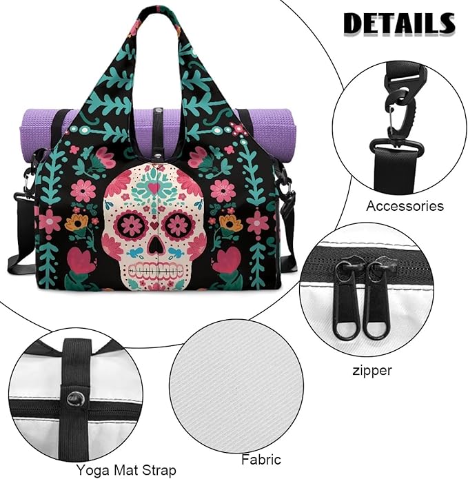 Yoga Mat Bag for Women Men Large Carryall Tote with Adjustable Shoulder Strap for Gym Yoga Travel Pilates Office