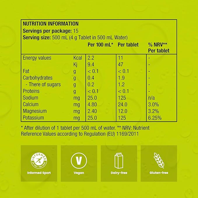 Precision Hydration Electrolyte Drink - Multi Strength Effervescent Hydration Tablets - Low Calorie, Gluten Free, Vegan/Vegetarian Friendly (12 Tubes, 250mg/L - Green Tube)