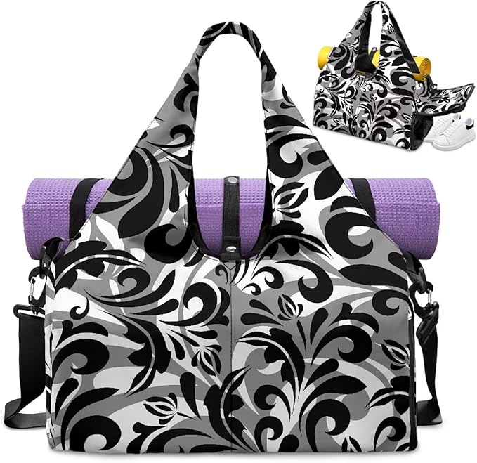 Yoga Mat Bag for Women Men Large Carryall Tote with Adjustable Shoulder Strap for Gym Yoga Travel Pilates Office