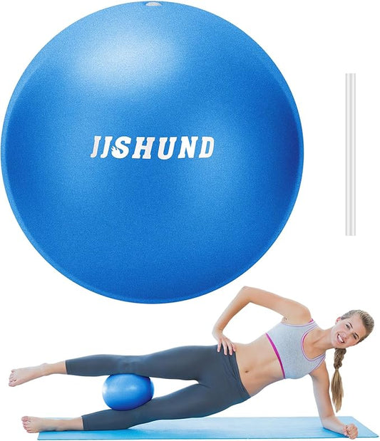 Pilates Ball, 9 Inch Small Exercise Mini Soft Workout Yoga Ball with Exercise Guide, for Home Gym Yoga, Pilates, Core Training, Workout, Balance, Stability
