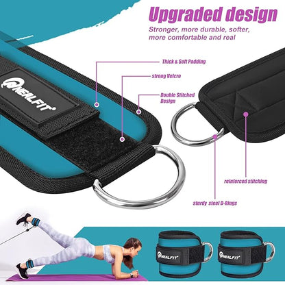 Ankle Strap for Cable Machine, Gym Ankle Cuff for Kickbacks, Leg Extensions, Glute Workouts, Booty Hip Abductors Exercise for Women and Men