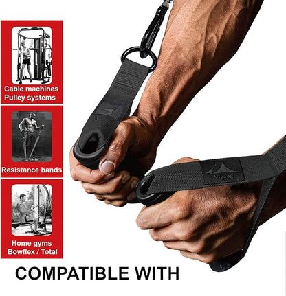 1000lbs Heavy Duty Fitness Handles - Non-Slip Rubber Exercise Grips for Cable Machines, Resistance Bands, Pulley Systems - Universal Attachment for Home & Commercial Gym Workout Equipments