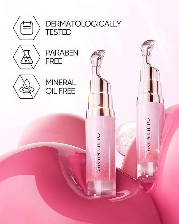 Hydrating Brightening Lip Serum, Smooth Tinted Lip Stain, Plumping Lip Gloss with Polypeptide Squalane, Moisturizing Balms, Brighten Dark Lips, Korean Beauty Makeup (00 Clear)