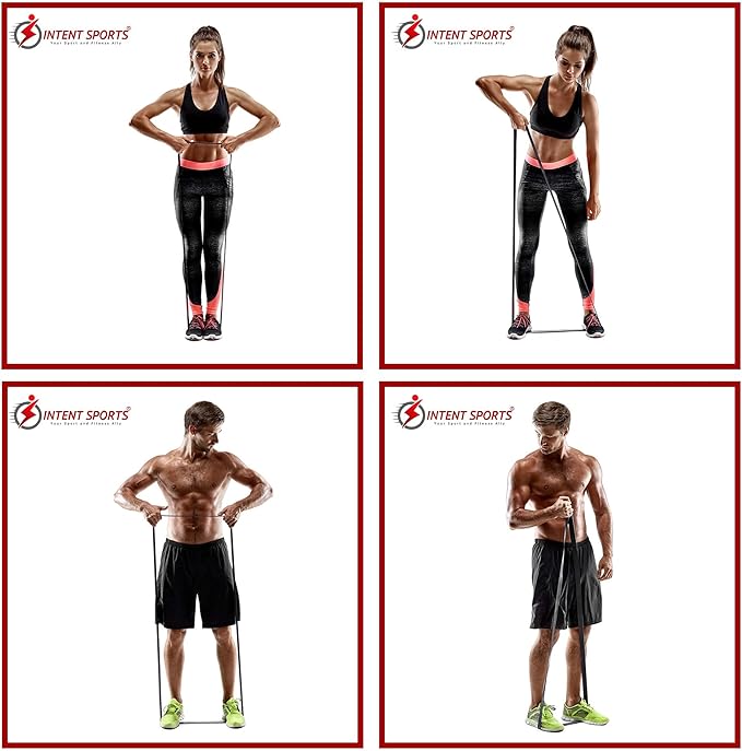 INTENT SPORTS Pull Up Assist Bands – Assistance and Resistance Bands for Pull-Up, Fitness, Body Stretching, Mobility Work, Weightlifting, Heavy Duty - Single/Set – Exercise Videos - eBook!