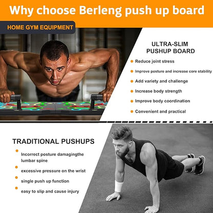 AERLANG 26.2" x 13.8" Extra Large Push Up Board, Portable 30-in-2 Workout Set for Push Up, Multi-functional Pushup Stands for Strength Training, Fat Burning Push Up Bar for Home Gym, Perfect Chest Workout Equipment for Men & Women